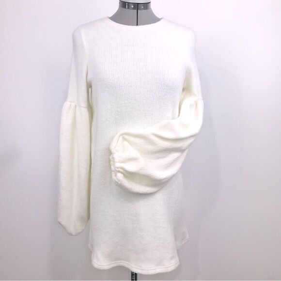 Akira Talk That Talk Cream Tunic Sweater /Mini Dress - Picture 2 of 6